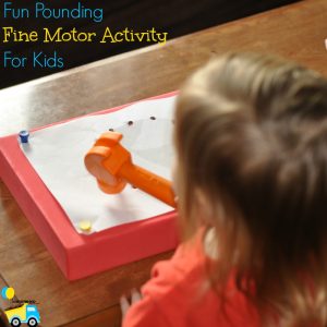 This fun pounding fine motor activity for kids is perfect for active boys to develop their fine motor skills! Click through to give it a try!