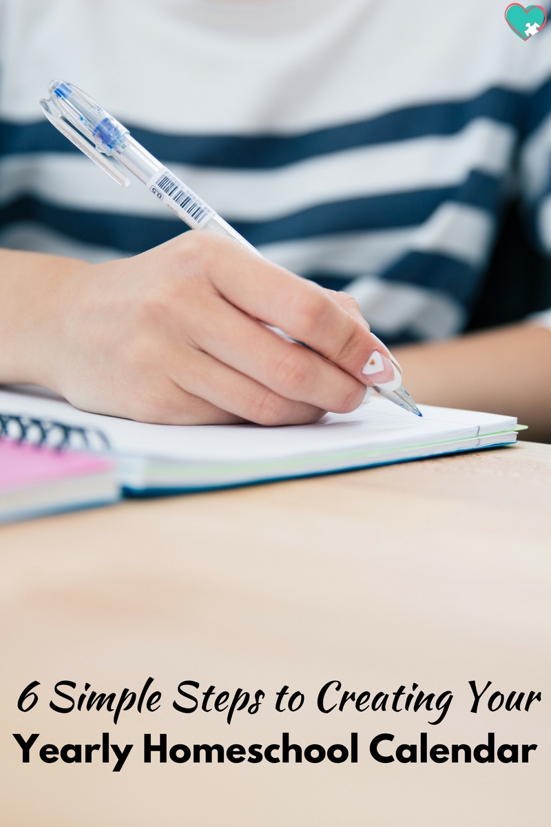 6 Simple Steps to Creating Your Yearly Homeschool Calendar
