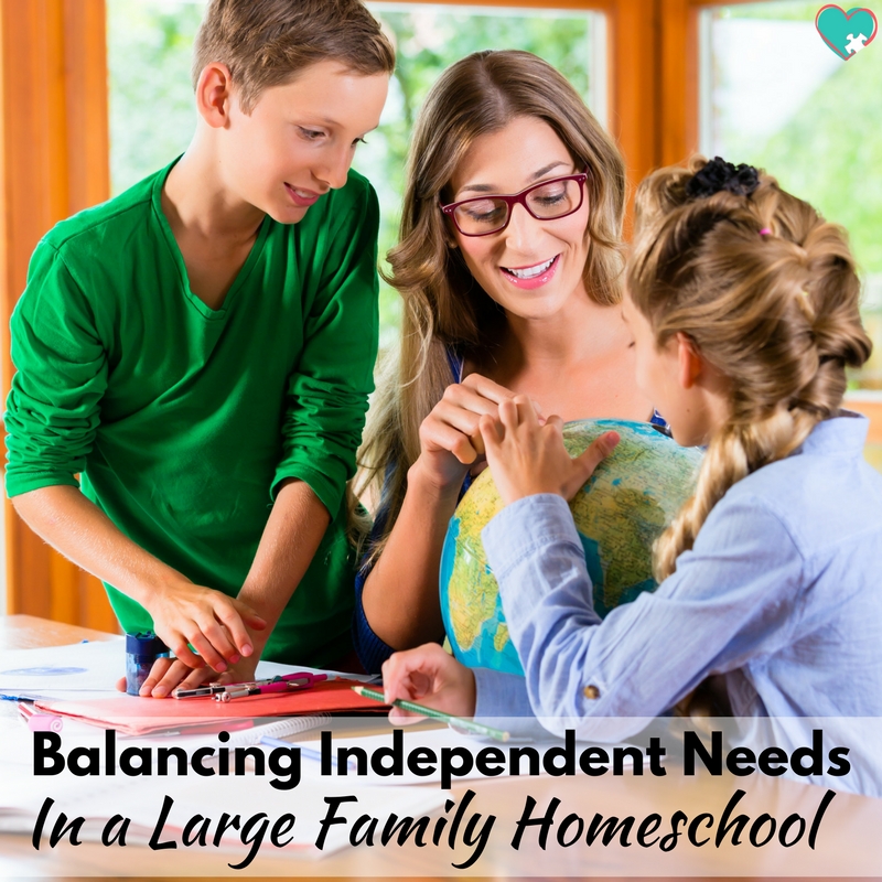 Balancing Independent Needs in a Large Family Homeschool