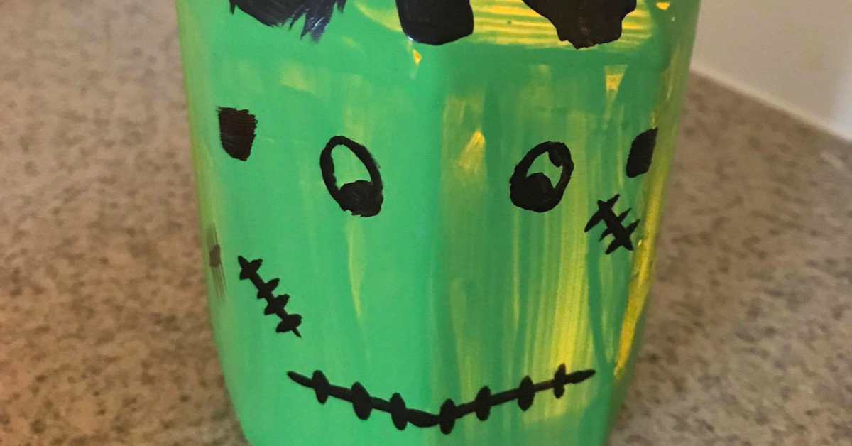 Ridiculously Simple DIY Halloween Frankenstein Lantern Craft