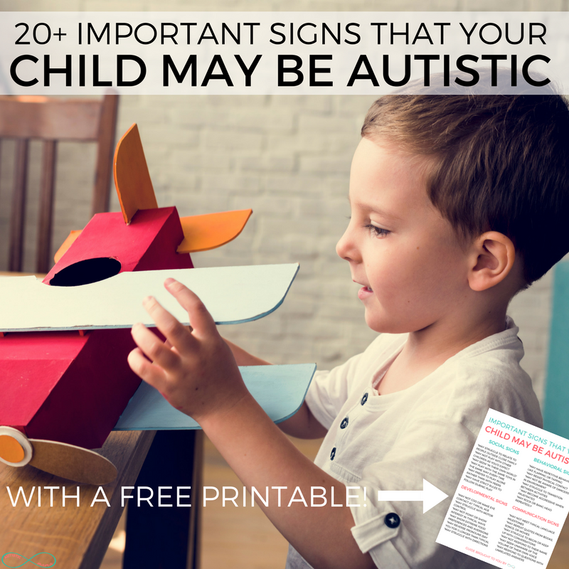 Check out these 20+ important signs your child may be autistic! The signs of autism can sometimes be easy to miss, so this is a must read for all parents! #Autism #AutismAwareness #AutismAcceptance #AutisticChild #AutismMom #Parenting