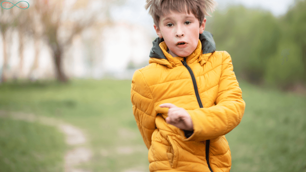 Child running in a field.